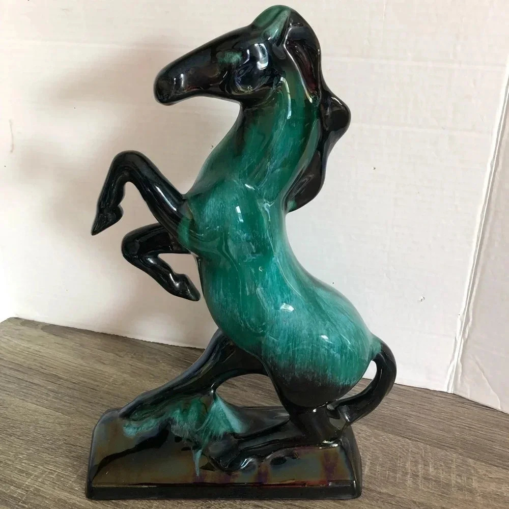 Vintage Blue Mountain Pottery 14”  Rearing Horse